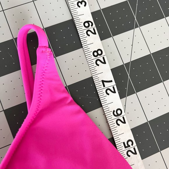 J. Crew deep v-neck french one-piece swimsuit neon flamingo pink - Picture 8 of 11